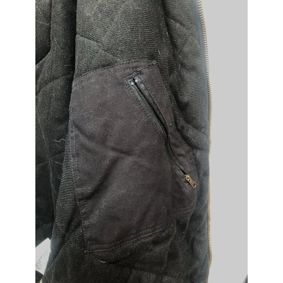 Berne Workwear Cornwell Tools Canvas Jacket Black Work Coat Quilted Hood Mens XL - Picture 9 of 12